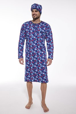 Ночная рубашка мужская Cornette 24 110-24 A24, блакитно/синій/рожевий, L