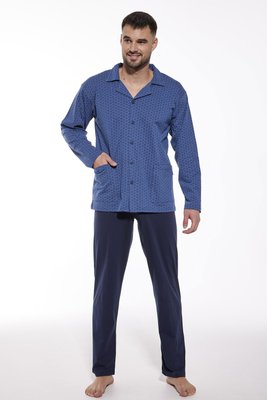 Пижама мужская Cornette 66 114-66 A24, сірий/синій/м'ятний, L