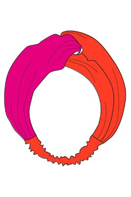 Пов`язка на голову BeachLife 070402-275, micro fabric (рожевий-помаранчевий), one size