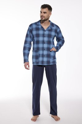 Пижама мужская Cornette 69 114-69 A24 3-5XL, блакитно/сірий/червоний, 3XL